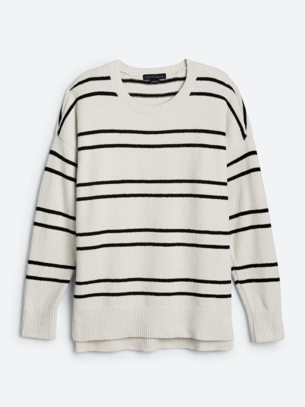 Sanctuary Cream and Black Striped Crewneck Sweater